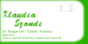 klaudia szondi business card